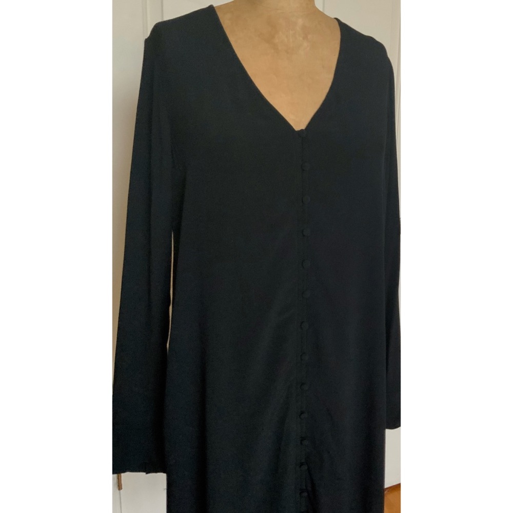 Madewell Button Front Long Sleeve Black Dress Sz S